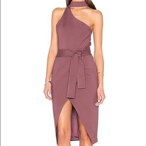 NEW Lavish Alice Dusty Plum One Shoulder Halter Party  Dress